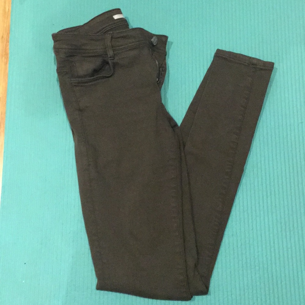 Zara Military Green Skinny Jeans